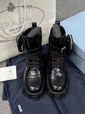 Prada Pocket Detail Chunky Boots